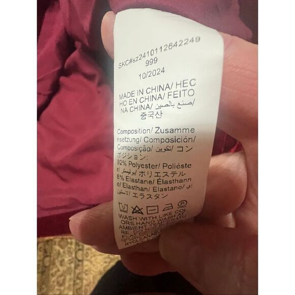 Shein  Valore/Crystals holiday dress  cranberry Sz XL NWT - Picture 9 of 9